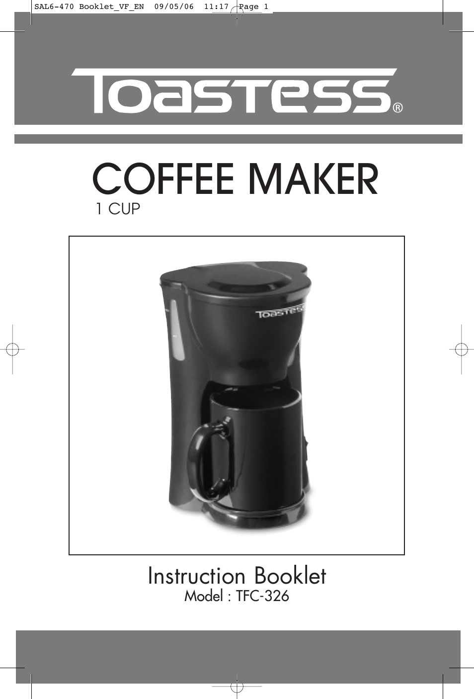 Toastess Coffee Maker TFC-326 User Manual | 6 pages