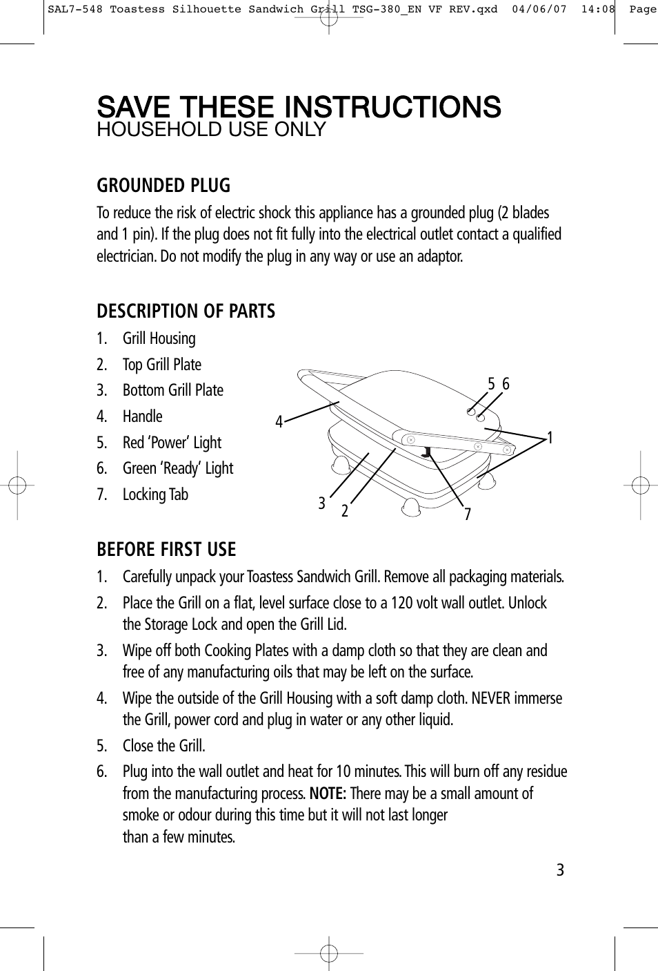 Toastess ELEGANCE TSG-380 User Manual | Page 3 / 8