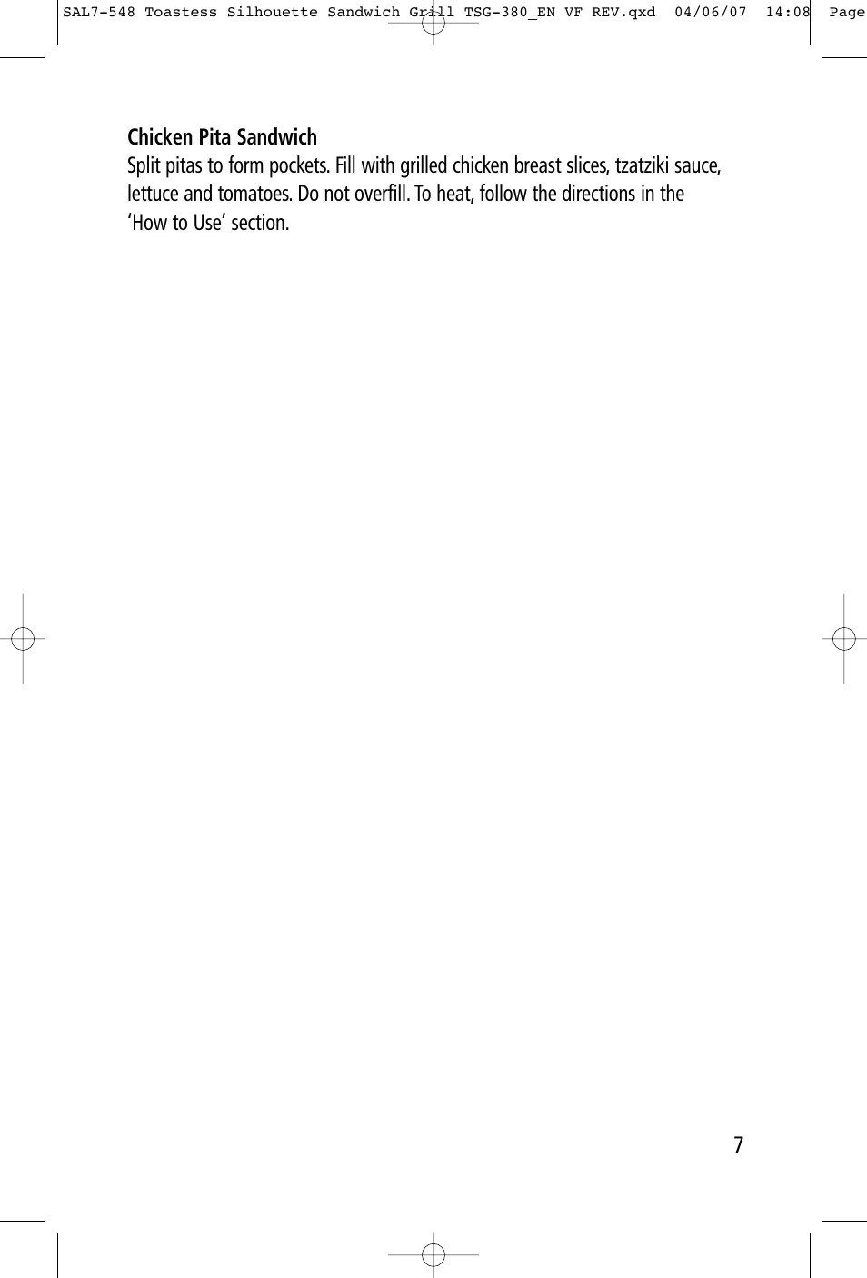 Toastess ELEGANCE TSG-380 User Manual | Page 7 / 8