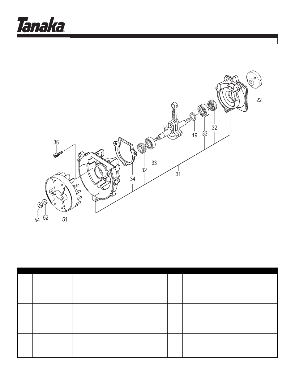 Crankcase & flywheel, Parts information, Tbc-225c | Tanaka TBC-225C User Manual | Page 3 / 17