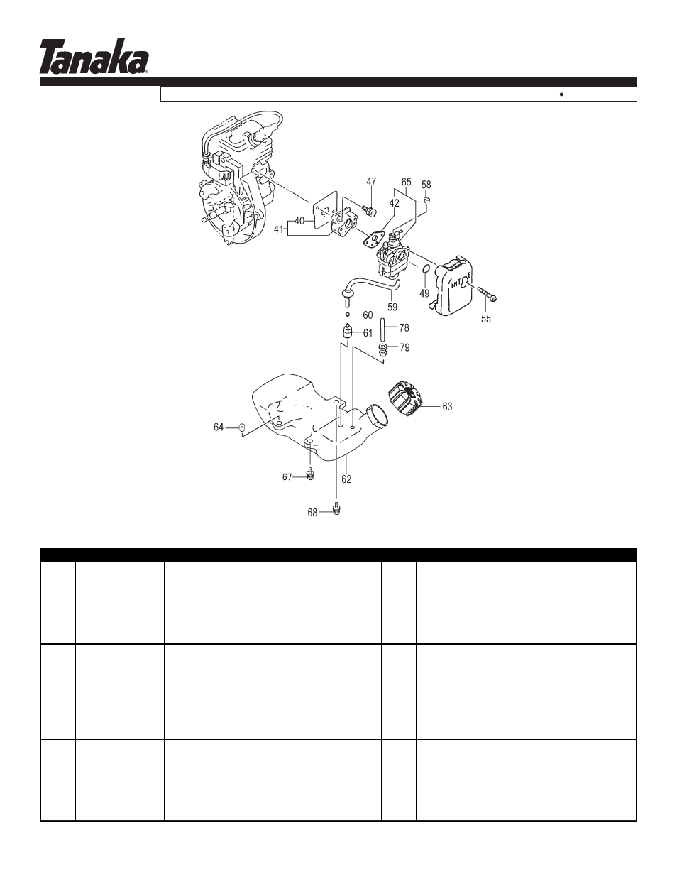 Fuel system, Parts information, Tbc-225c | Tanaka TBC-225C User Manual | Page 4 / 17