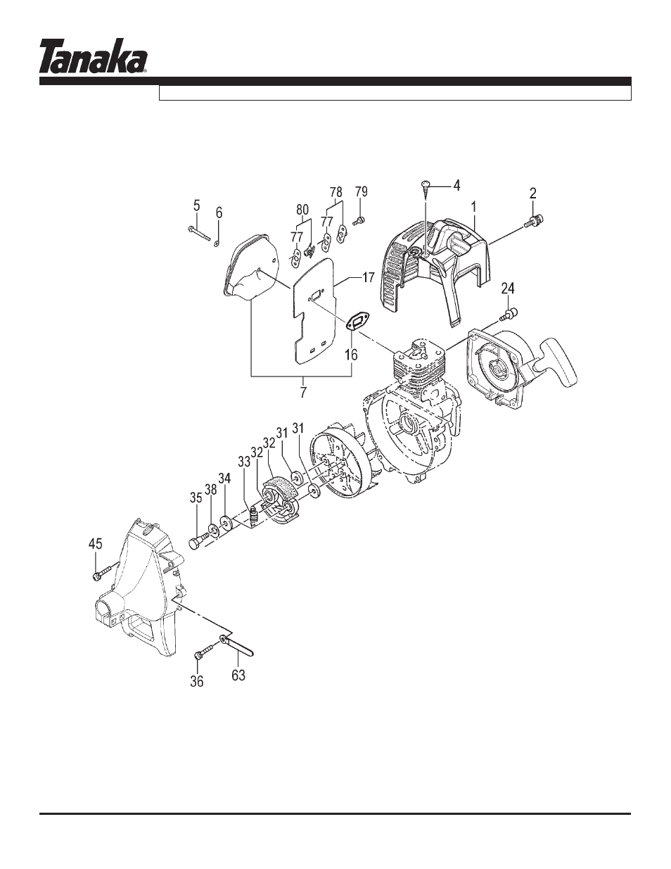 Muffler, clutch & cover, Parts information, Tbc-225c | Tanaka TBC-225C User Manual | Page 5 / 17