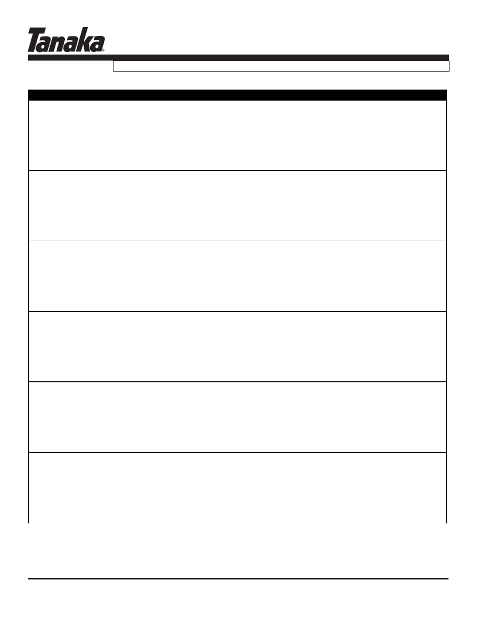 Part numbers, Tbl-505, Parts information | Tanaka TBL-505 User Manual | Page 3 / 16