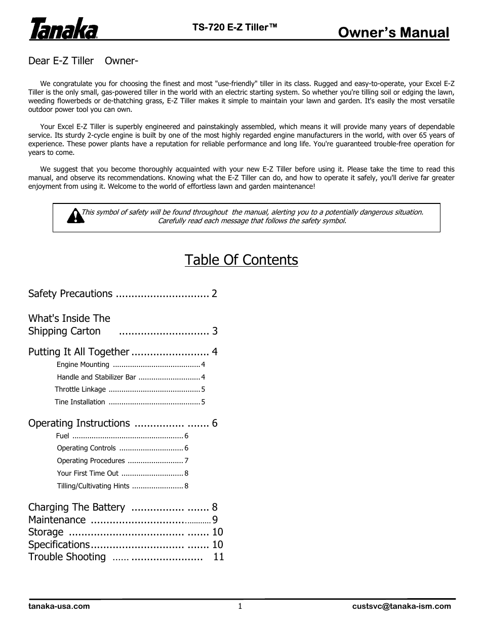 Tanaka TS-720 User Manual | Page 2 / 12