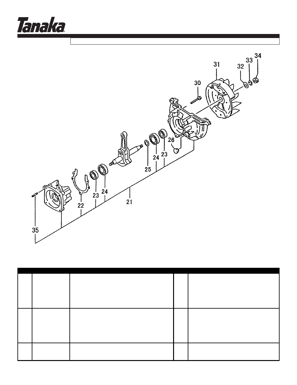 Engine components, Ted-210c, Parts information | Page 2 | Tanaka U268935 User Manual | Page 3 / 9