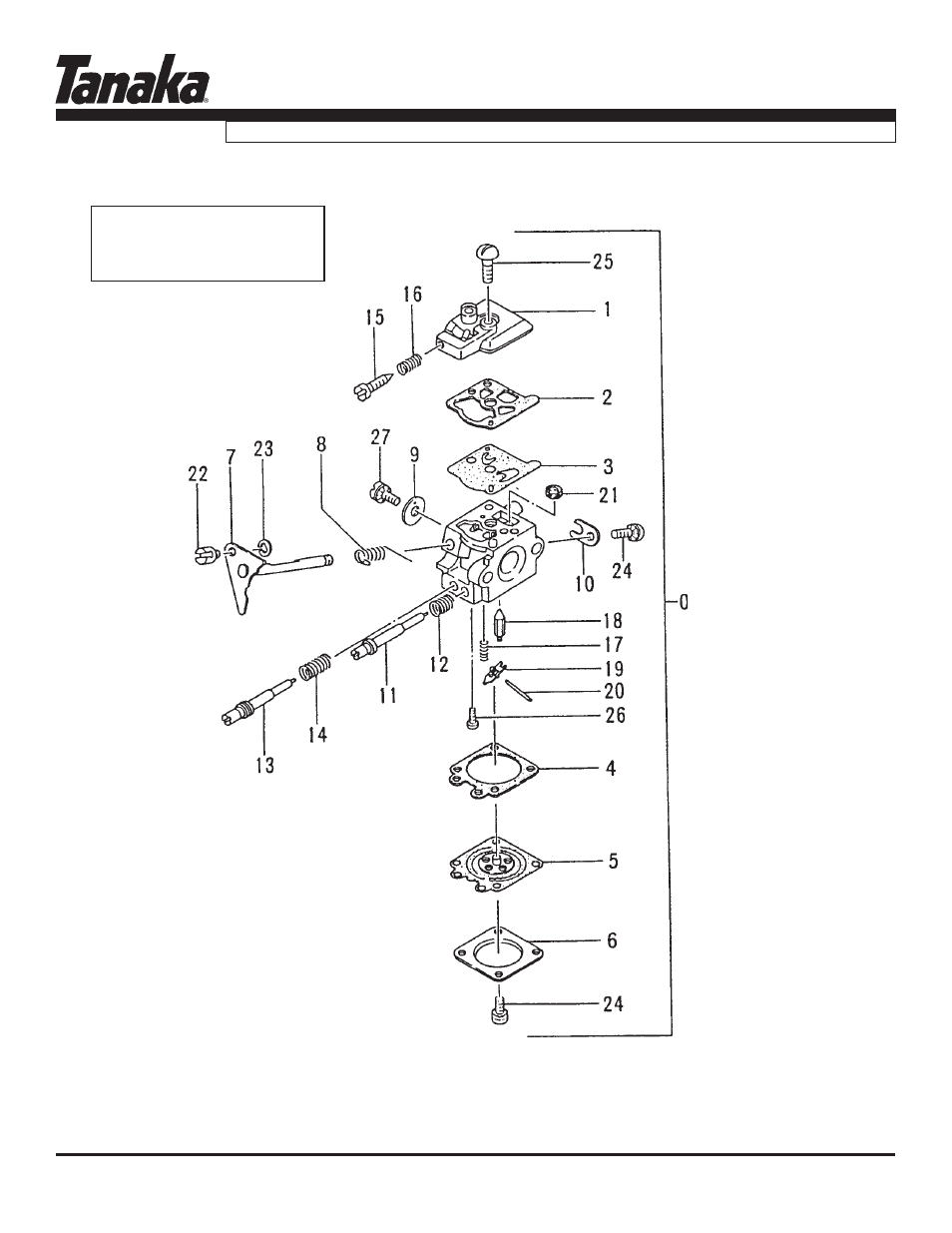 Carburetor (~s279070), Parts information, Ted-262l/dh | Tanaka TED-262L User Manual | Page 12 / 22