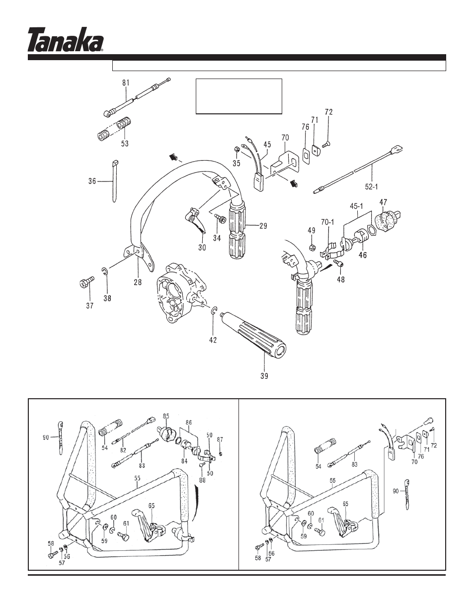 Handles & throttle, Parts information, Ted-262l/dh | Tanaka TED-262L User Manual | Page 18 / 22