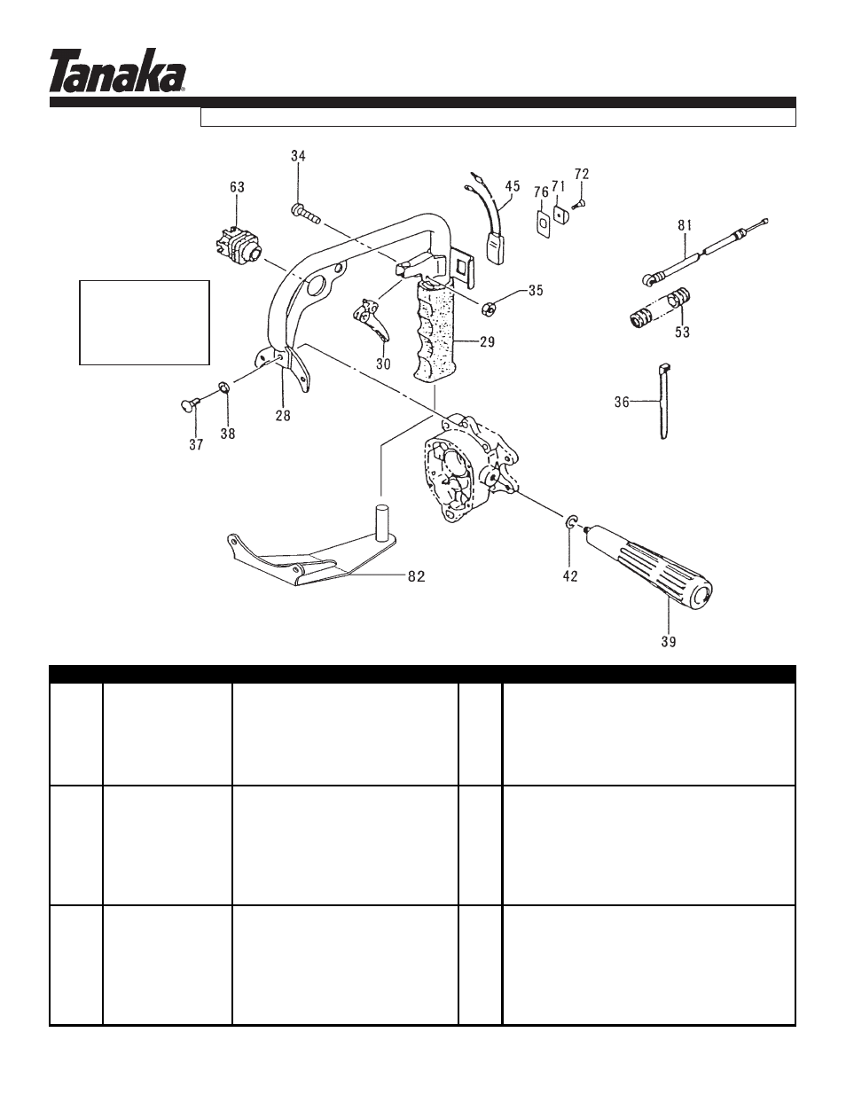 Handles & throttle, Parts information, Ted-262l/dh | Tanaka TED-262L User Manual | Page 20 / 22