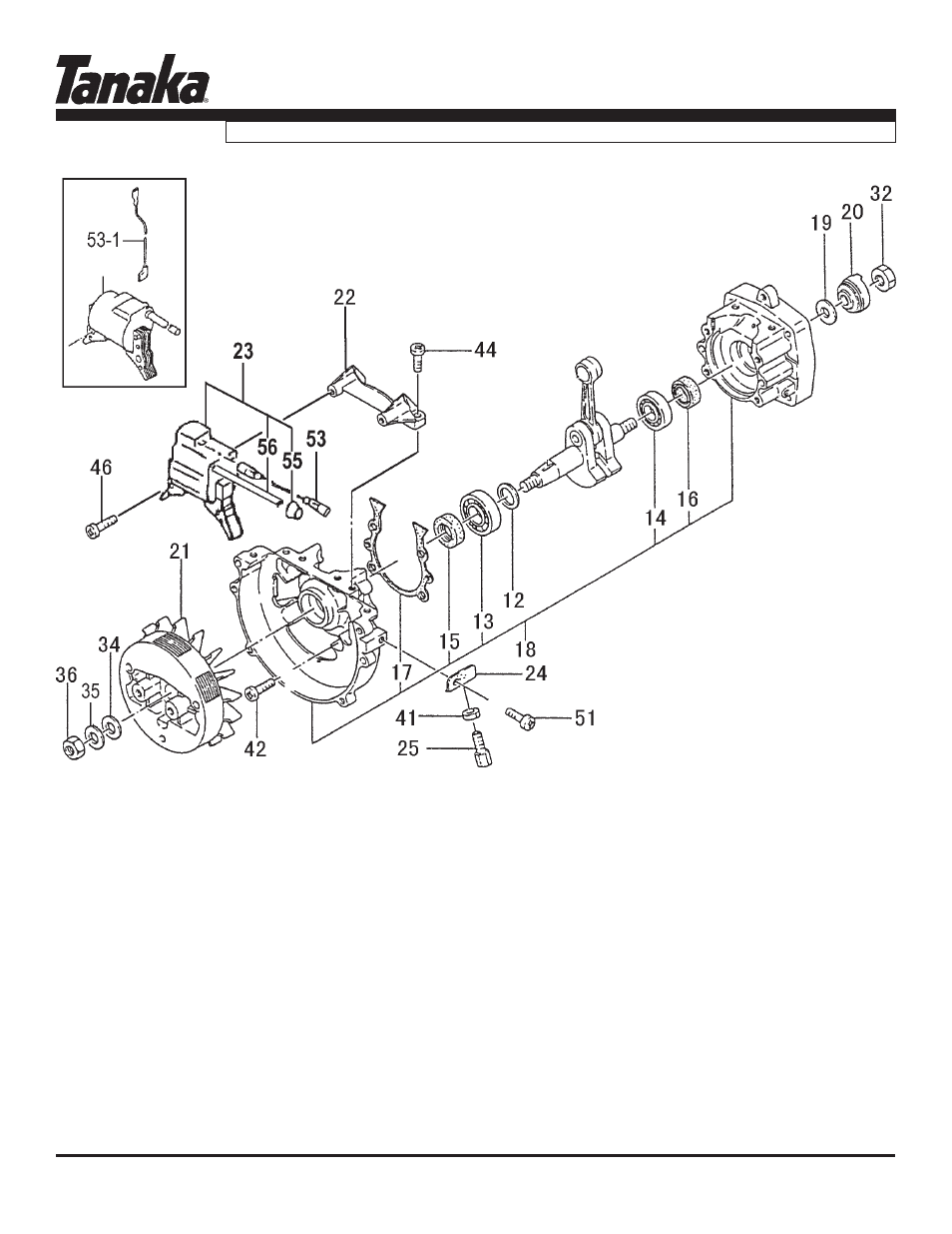 Crankcase, ignition & flywheel, Parts information, Ted-262l/dh | Tanaka TED-262L User Manual | Page 3 / 22