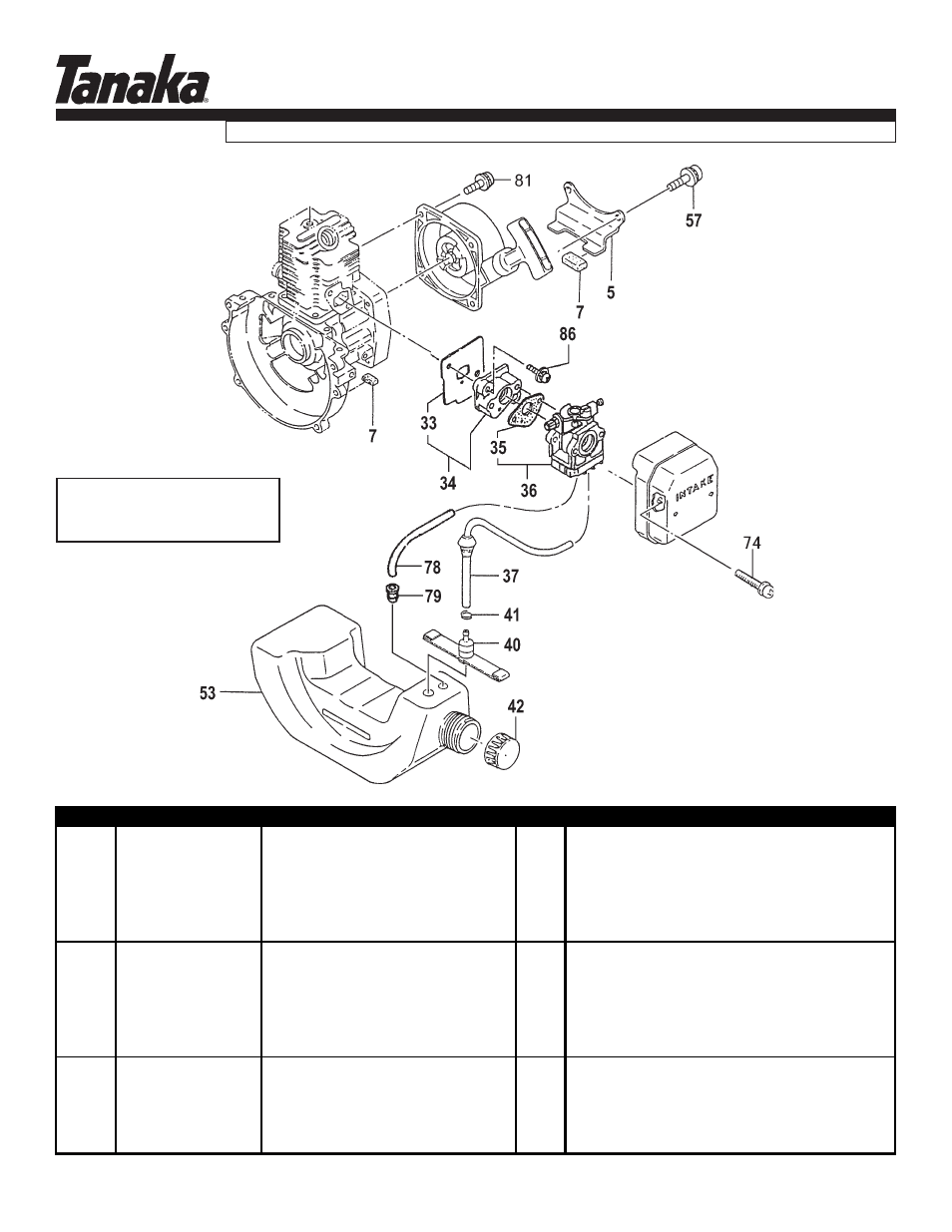 Fuel system (z207351~), Parts information, Ted-262l/dh | Tanaka TED-262L User Manual | Page 5 / 22
