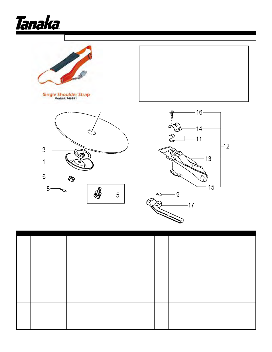 Optional blade kit (tbc-340pf), Parts information | Tanaka PFD User Manual | Page 20 / 22