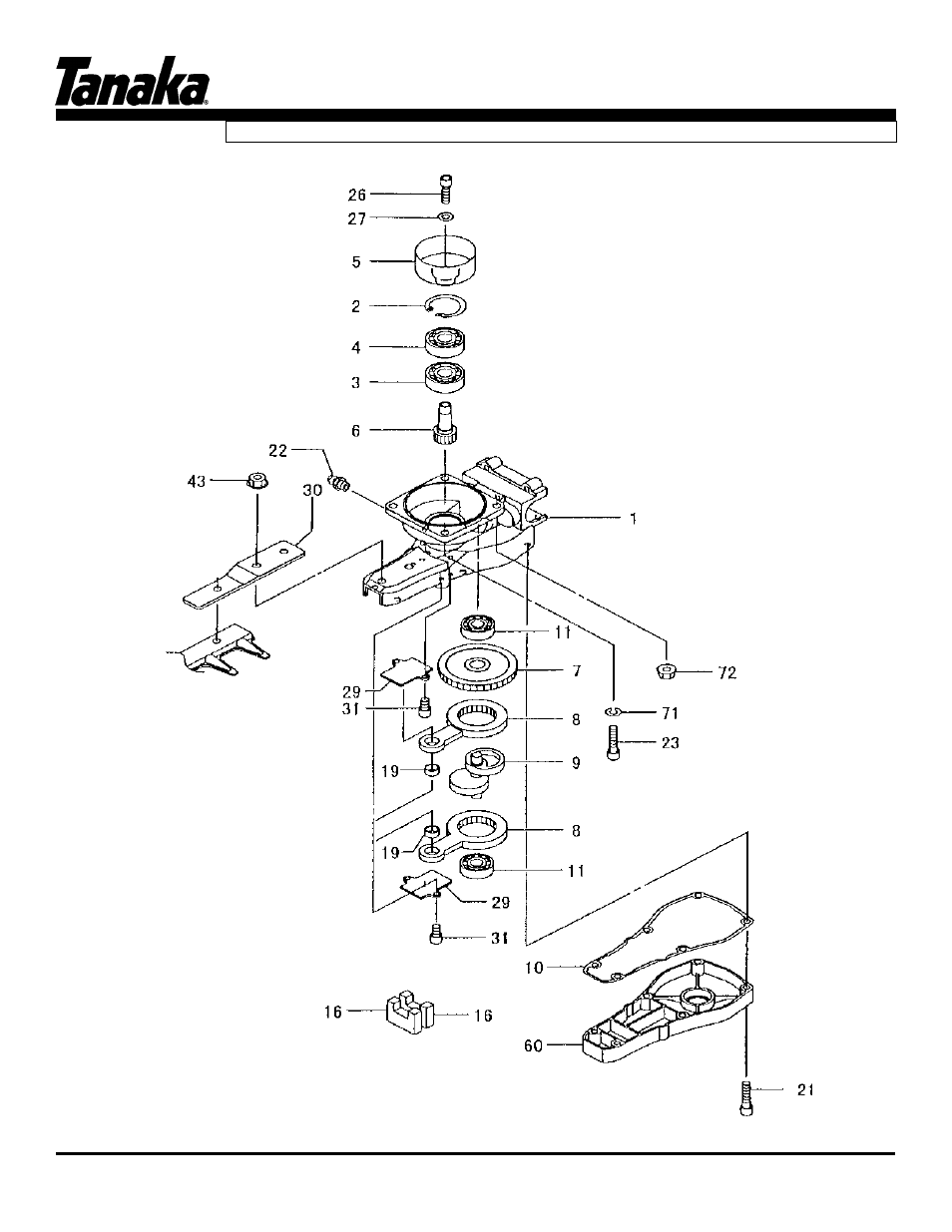 Clutch case & gear case, Parts information | Tanaka THT-2530/2540 User Manual | Page 9 / 17