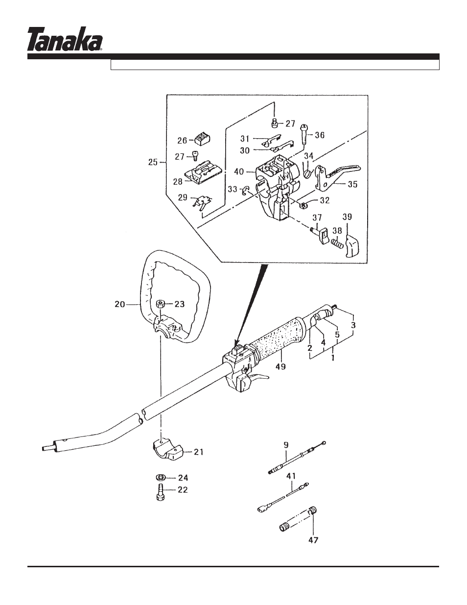 Handle, throttle & shaft, Tpe-270pf/pn, Parts information | Tanaka TPE-270PF User Manual | Page 12 / 17
