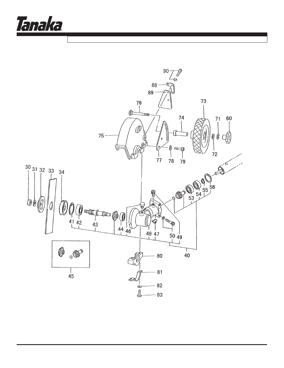 Gear case, wheel & guard, Tpe-2501, Parts information | Tanaka TPE-2501 User Manual | Page 12 / 17