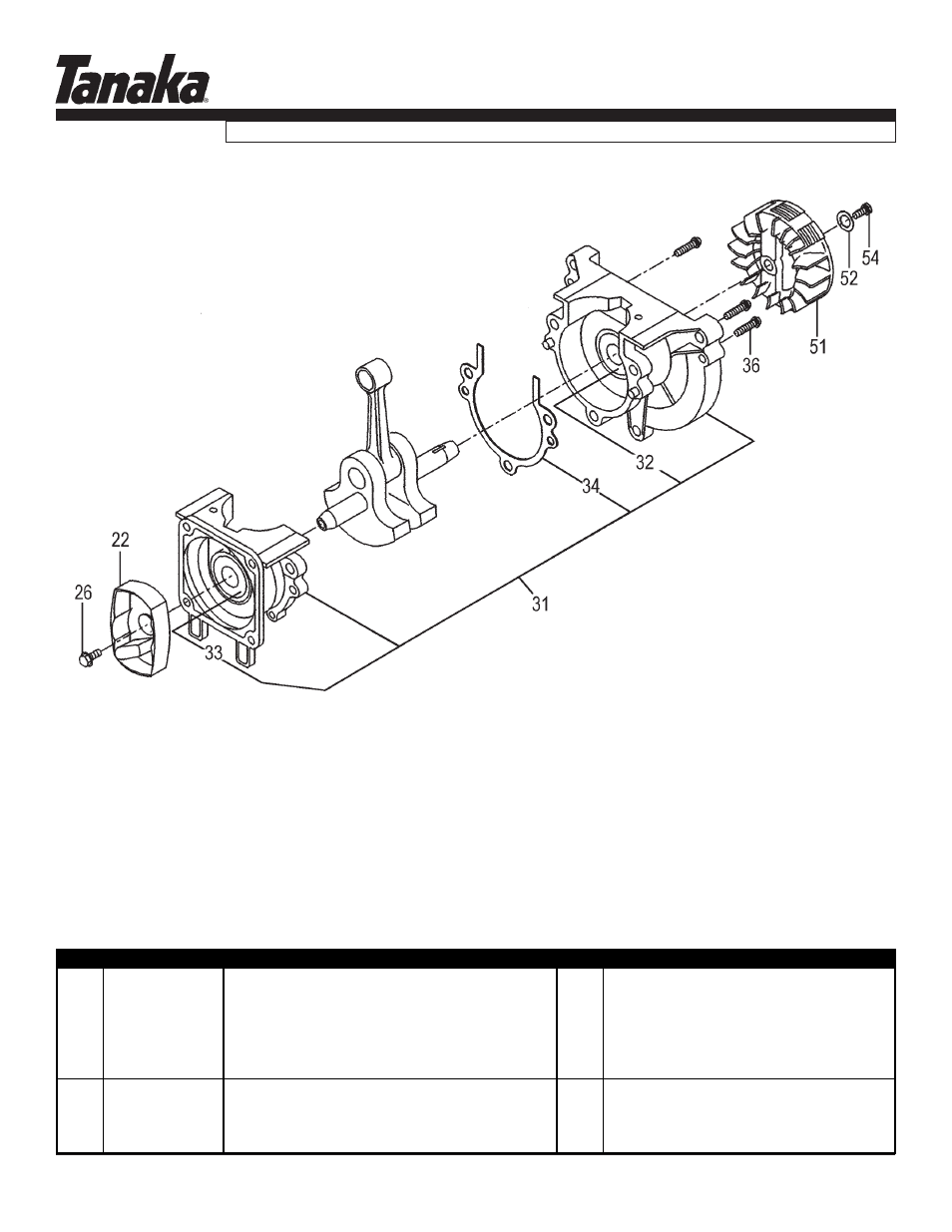 Engine components, Tpe-2501, Parts information | Tanaka TPE-2501 User Manual | Page 3 / 17