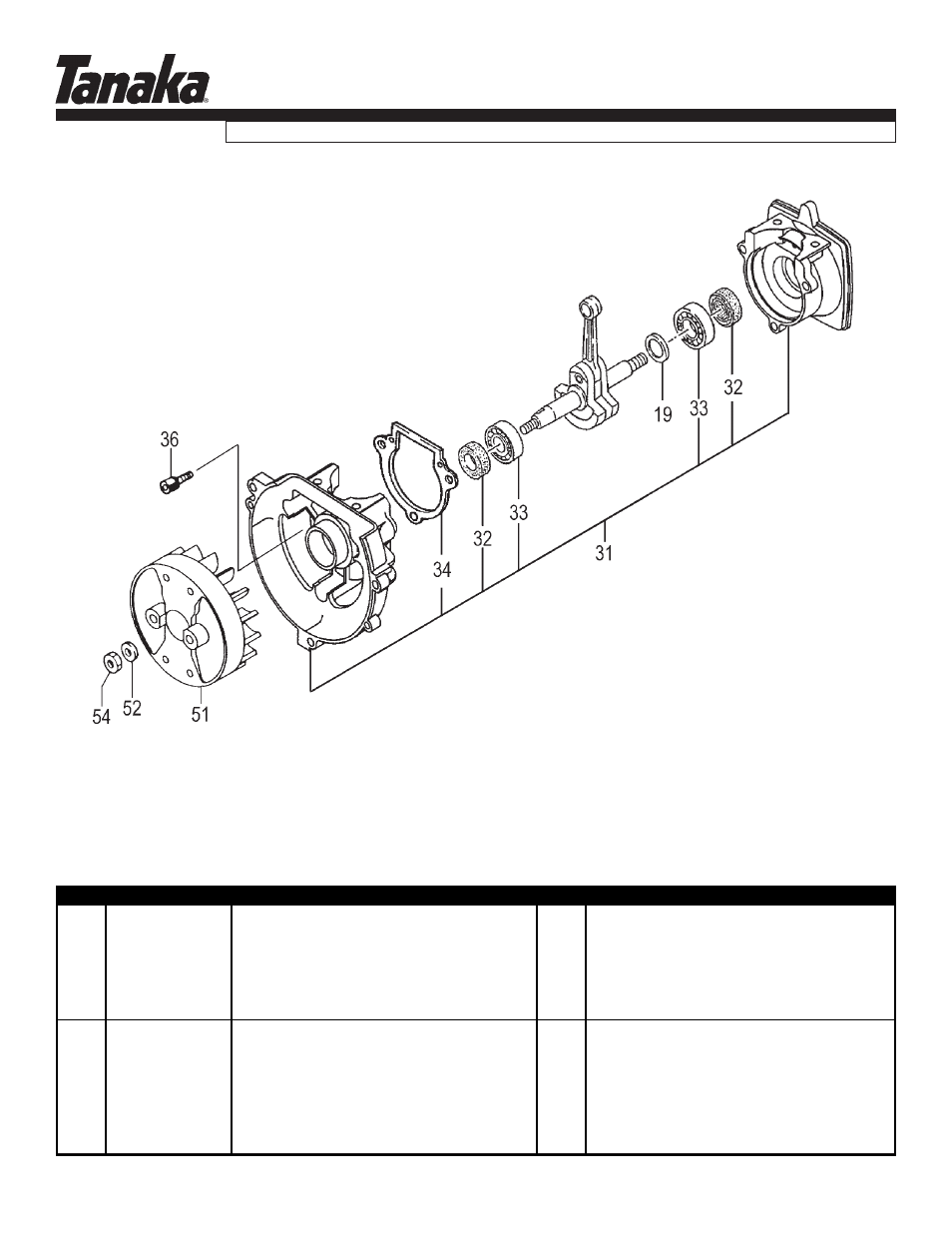 Crankcase & flywheel, Parts information, Tbc-225cs | Tanaka TBC-225CS User Manual | Page 3 / 15