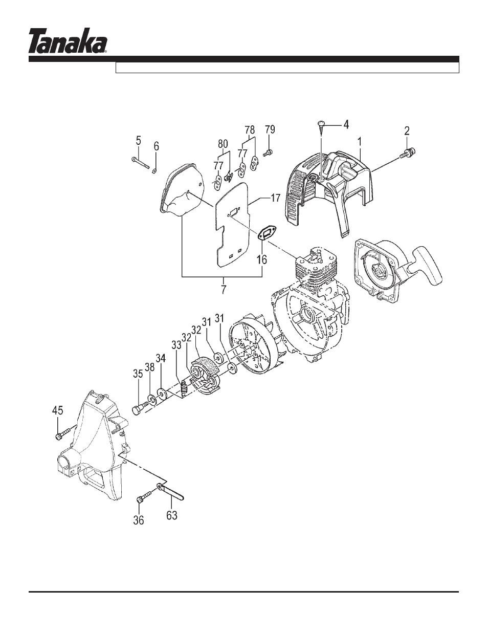 Muffler, clutch & cover, Parts information, Tbc-225cs | Tanaka TBC-225CS User Manual | Page 5 / 15