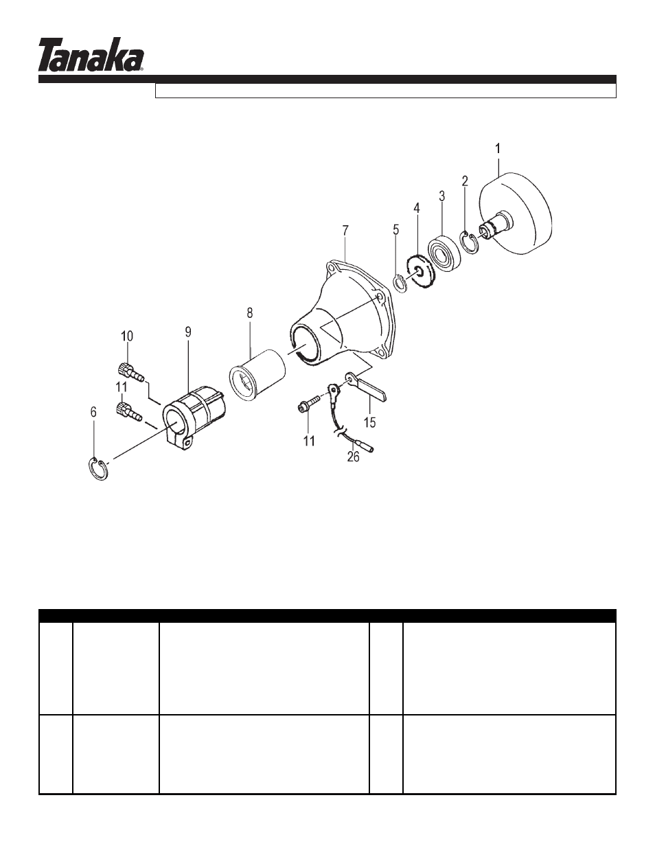Clutch case, Parts information, Tbc-400pf | Tanaka TBC-400PF User Manual | Page 10 / 17