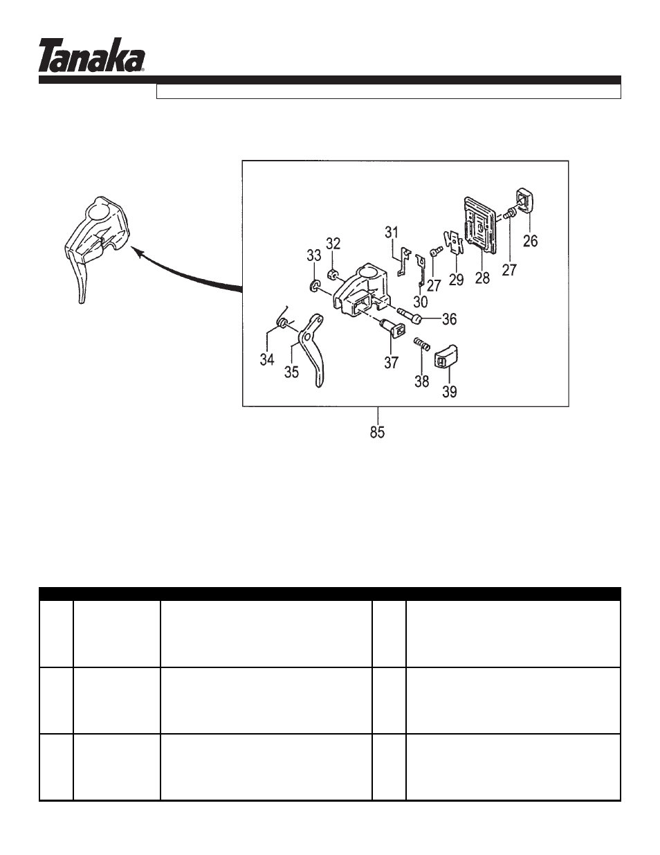 Throttle, Parts information, Tbc-400pf | Tanaka TBC-400PF User Manual | Page 13 / 17