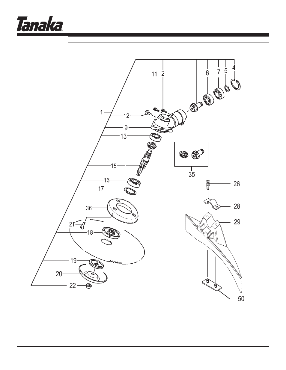 Gear case & safety guard, Parts information, Tbc-400pf | Tanaka TBC-400PF User Manual | Page 14 / 17