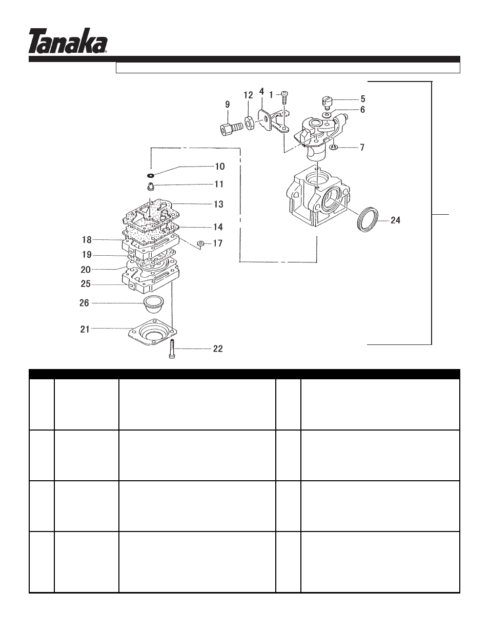 Carburetor, Parts information, Tbc-400pf | Tanaka TBC-400PF User Manual | Page 9 / 17