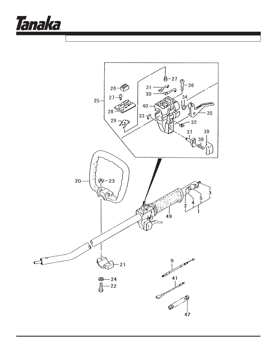 Handle, shaft & throttle, Tpe-260pf, Parts information | Tanaka TPE-260PF User Manual | Page 11 / 17