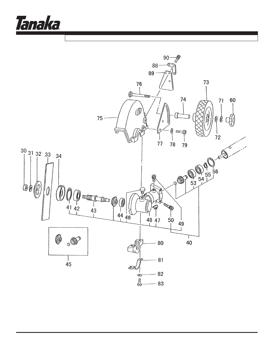 Gear case, guard, wheel & blade, Tpe-260pf, Parts information | Tanaka TPE-260PF User Manual | Page 13 / 17