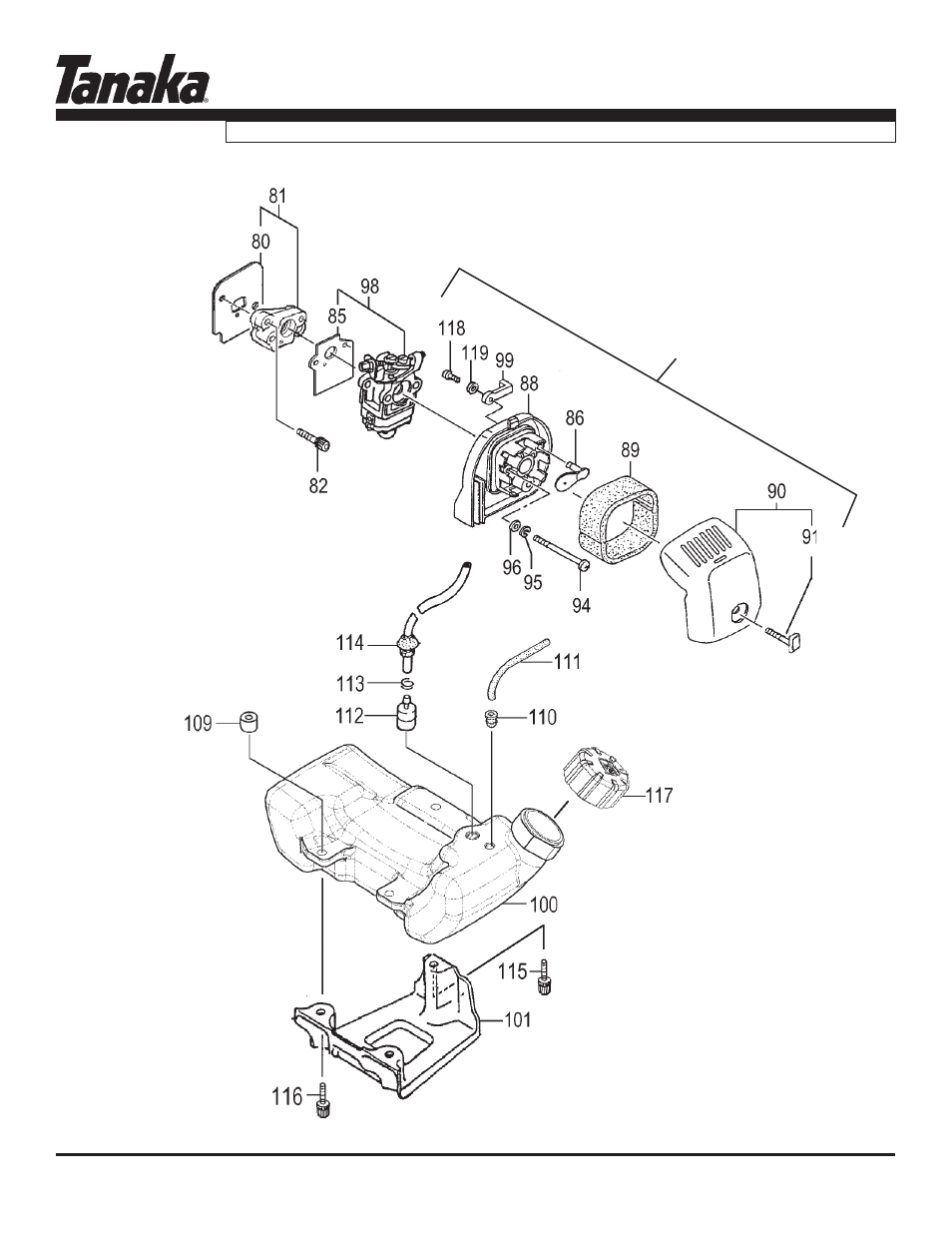 Fuel system, Tpe-260pf, Parts information | Tanaka TPE-260PF User Manual | Page 4 / 17