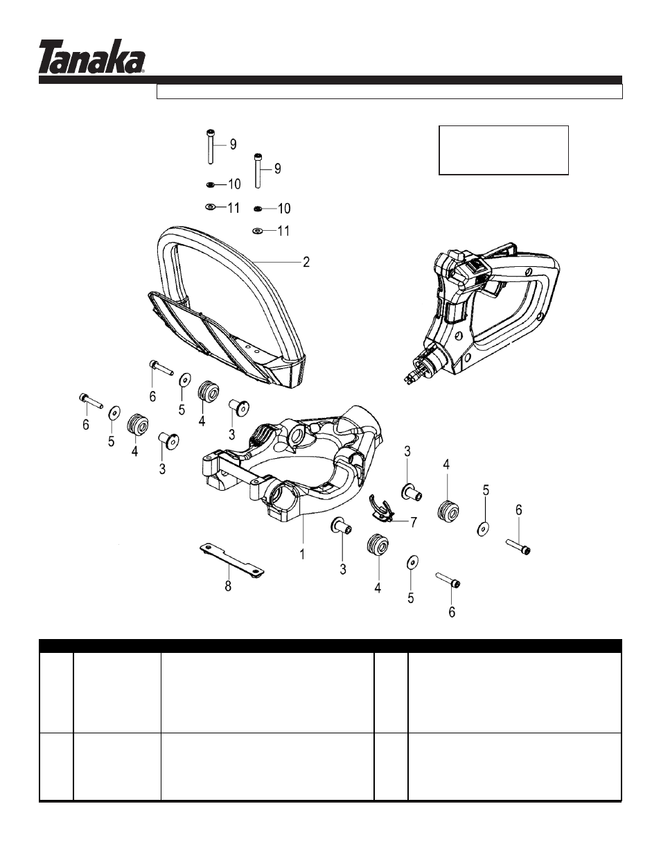 Front handle & base (c226141~), Htd-2526pf, Parts information | Tanaka HTD-2526PF User Manual | Page 12 / 14