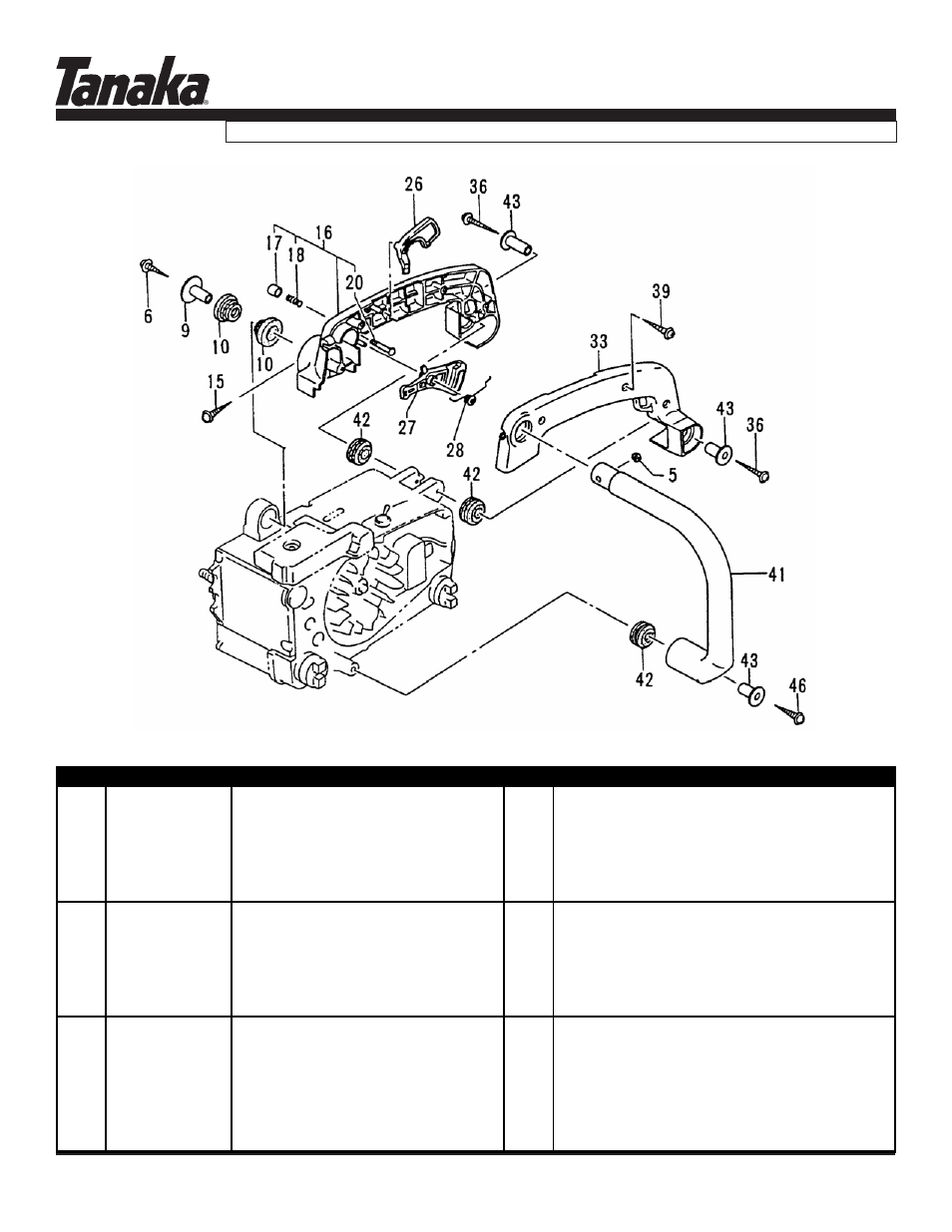 Ecs-3301/b, Parts information | Tanaka ECS-3301/B User Manual | Page 15 / 16