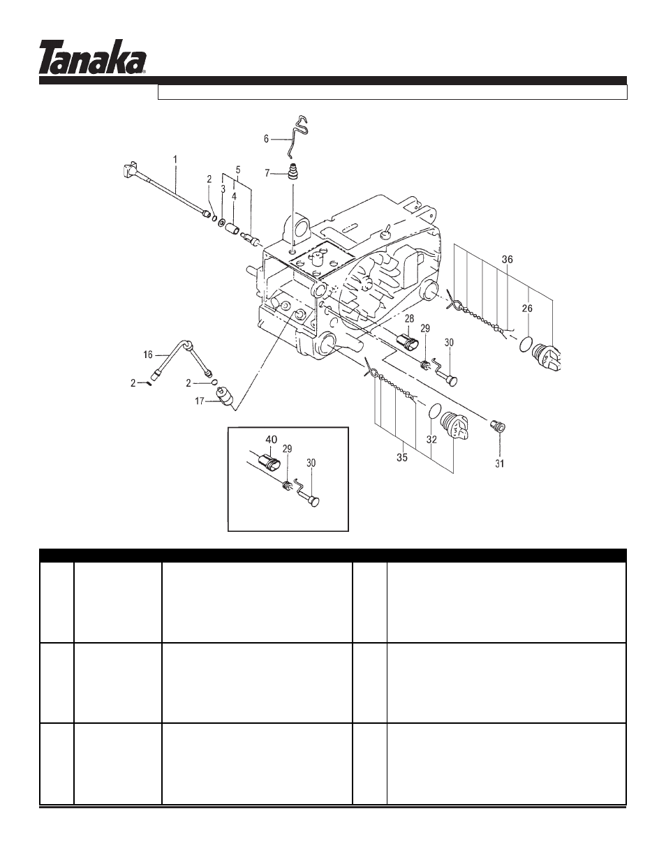 Fuel pipe, oil filter & choke, Ecs-3301/b, Parts information | Tanaka ECS-3301/B User Manual | Page 8 / 16
