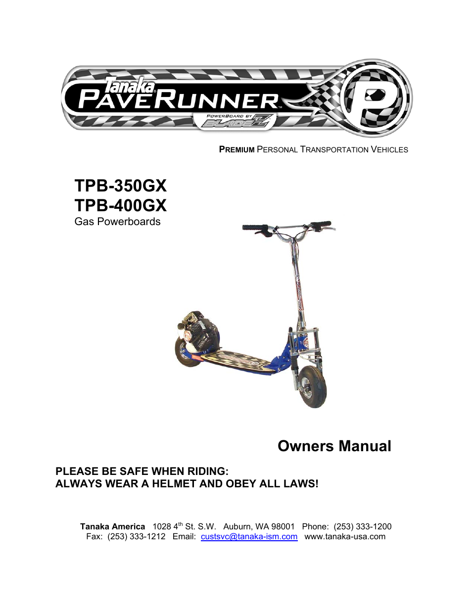 Tanaka TPB-400GX User Manual | 14 pages