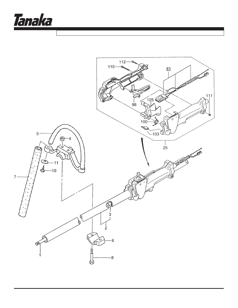 Shaft, handle & throttle, Tph-250pf, Parts information | Tanaka TPH-250PF User Manual | Page 11 / 19