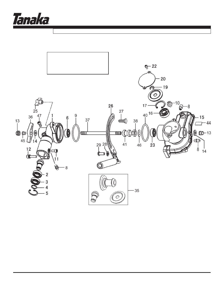 Gear case - before s/n z170300, Tph-250pf, Parts information | Tanaka TPH-250PF User Manual | Page 13 / 19