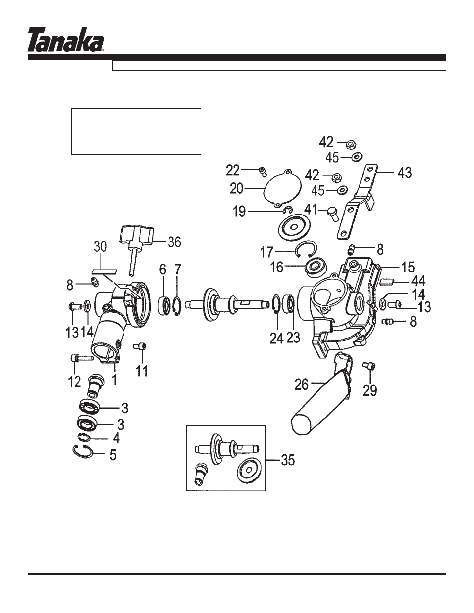 Gear case - after s/n z170301, Tph-250pf, Parts information | Tanaka TPH-250PF User Manual | Page 15 / 19