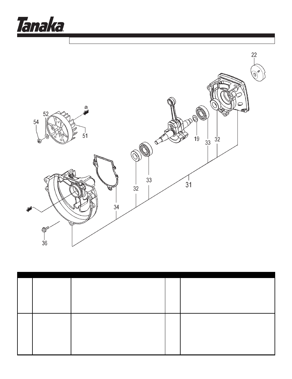 Crankcase, Tph-250pf, Parts information | Tanaka TPH-250PF User Manual | Page 3 / 19