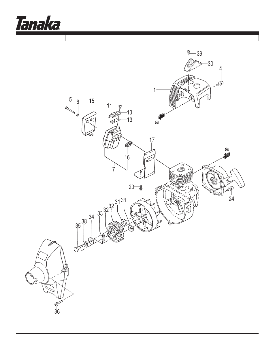 Clutch, muffler & engine cover, Tph-250pf, Parts information | Tanaka TPH-250PF User Manual | Page 6 / 19