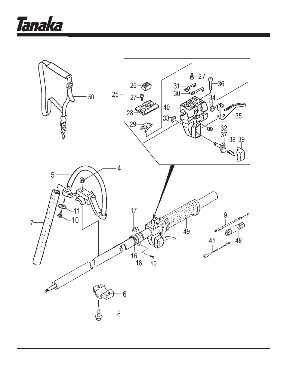 Drive shaft, throttle & front handle, Parts information, Tbc-280pf | Tanaka TBC-280PF User Manual | Page 11 / 16