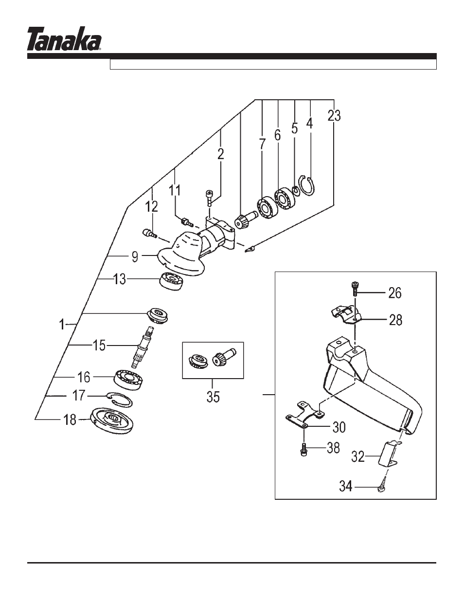 Gear case & safety guard, Parts information, Tbc-280pf | Tanaka TBC-280PF User Manual | Page 13 / 16