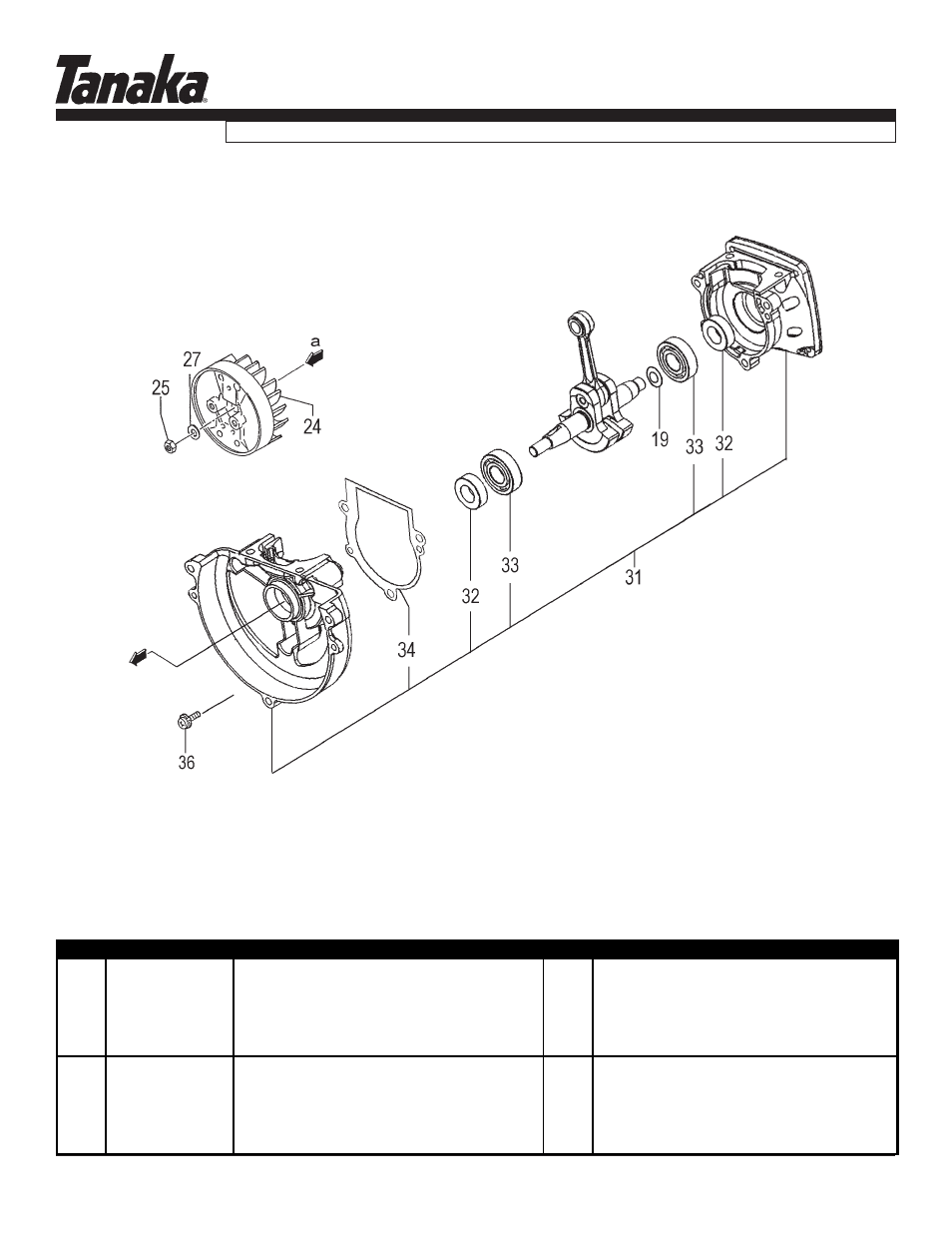 Crankcase & flywheel, Parts information, Tbc-280pf | Tanaka TBC-280PF User Manual | Page 3 / 16