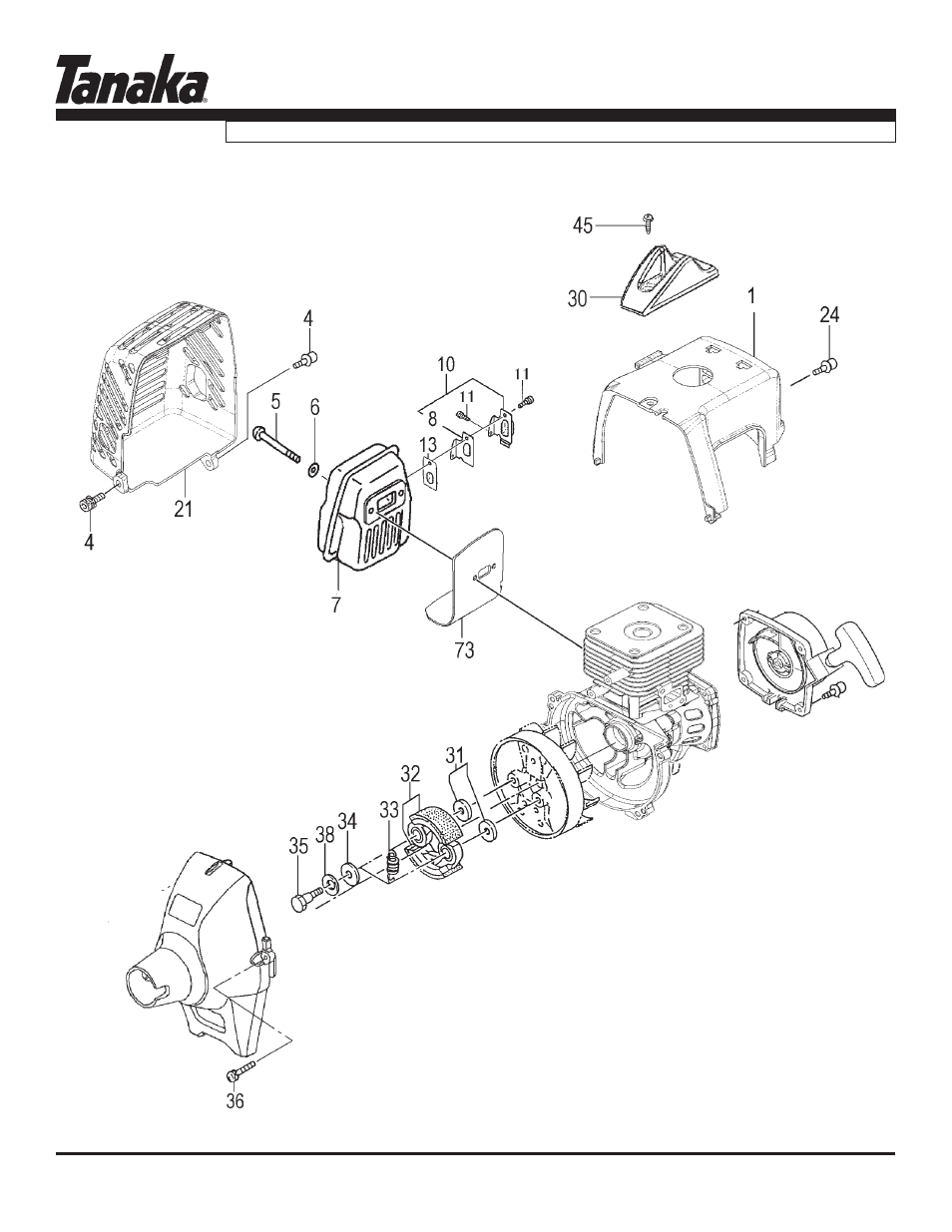 Muffler, clutch & cover, Parts information, Tbc-280pf | Tanaka TBC-280PF User Manual | Page 6 / 16