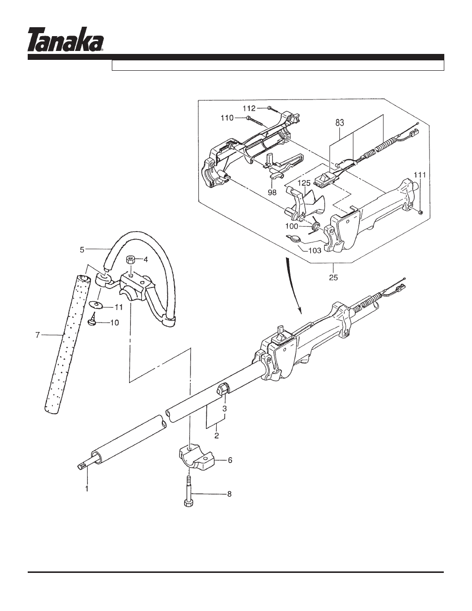 Handle, shaft & throttle, Tph-260pf, Parts information | Tanaka TPH-260PF User Manual | Page 11 / 17