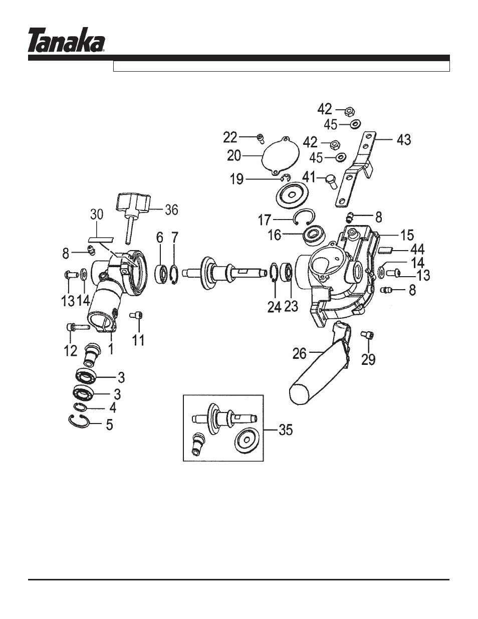 Gear case, Tph-260pf, Parts information | Tanaka TPH-260PF User Manual | Page 13 / 17