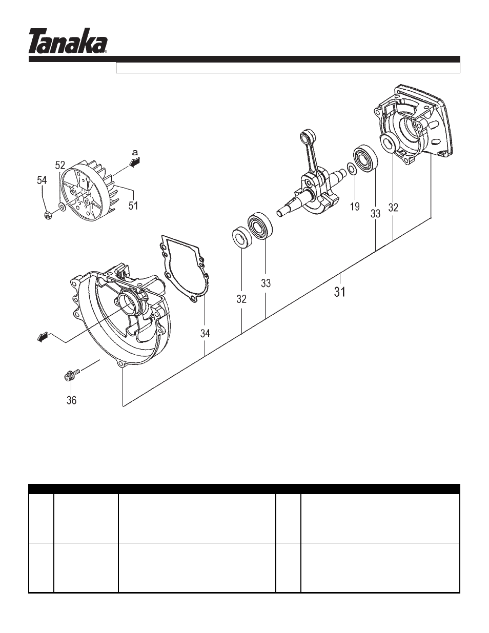 Crankcase & flywheel, Tph-260pf, Parts information | Tanaka TPH-260PF User Manual | Page 3 / 17