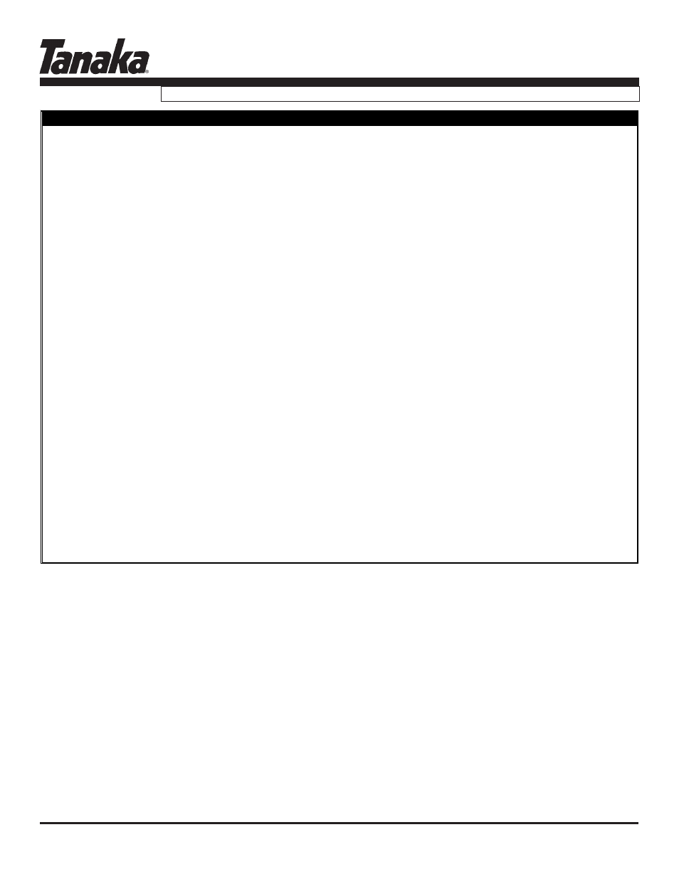 Part numbers, Parts information | Tanaka TBL-455/500 User Manual | Page 10 / 15