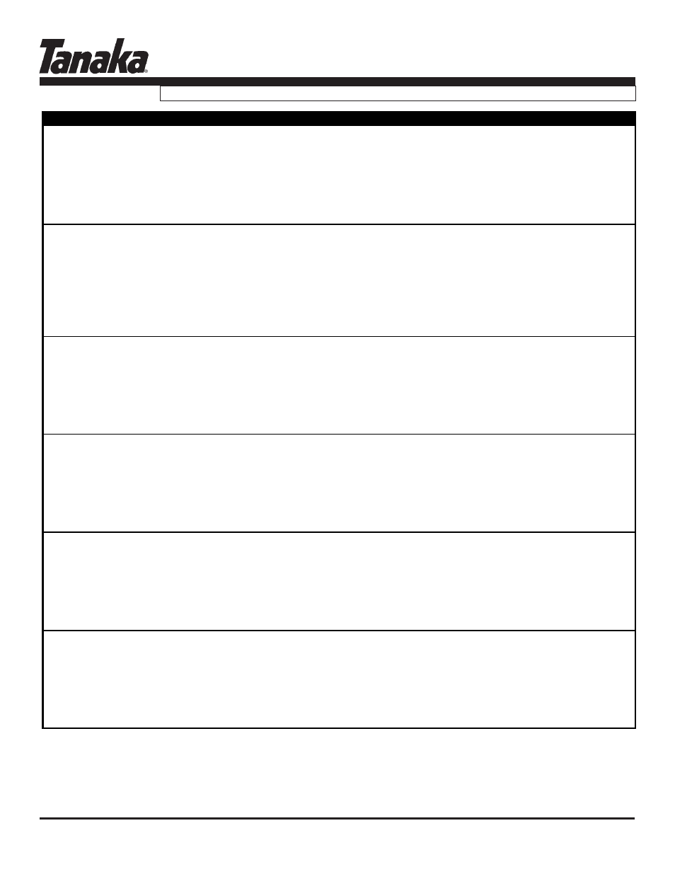 Part numbers, Parts information | Tanaka TBL-455/500 User Manual | Page 3 / 15