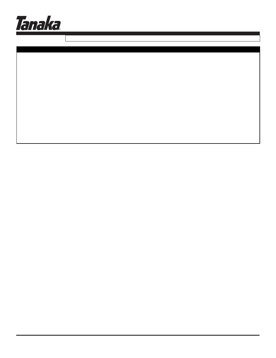 Part numbers, Parts information | Tanaka TBL-455/500 User Manual | Page 7 / 15
