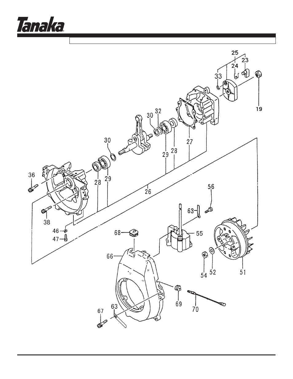Crankcase, flywheel & pulley, Tc- 4700, Parts information | Tanaka TC-4700 User Manual | Page 3 / 11