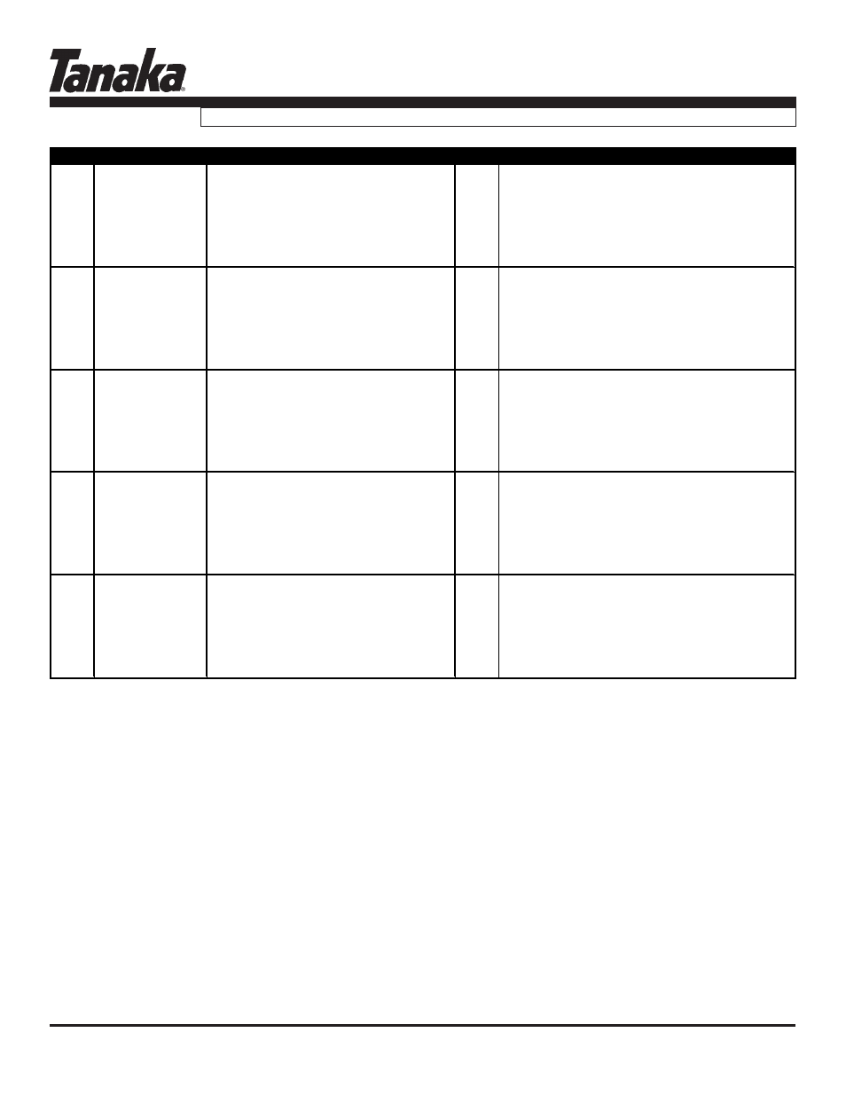 Part numbers, Tc- 4700, Parts information | Tanaka TC-4700 User Manual | Page 4 / 11