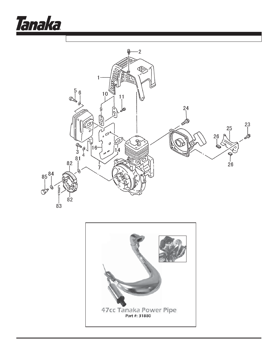 Mufflers & clutch, Tc- 4700, Parts information | Tanaka TC-4700 User Manual | Page 6 / 11
